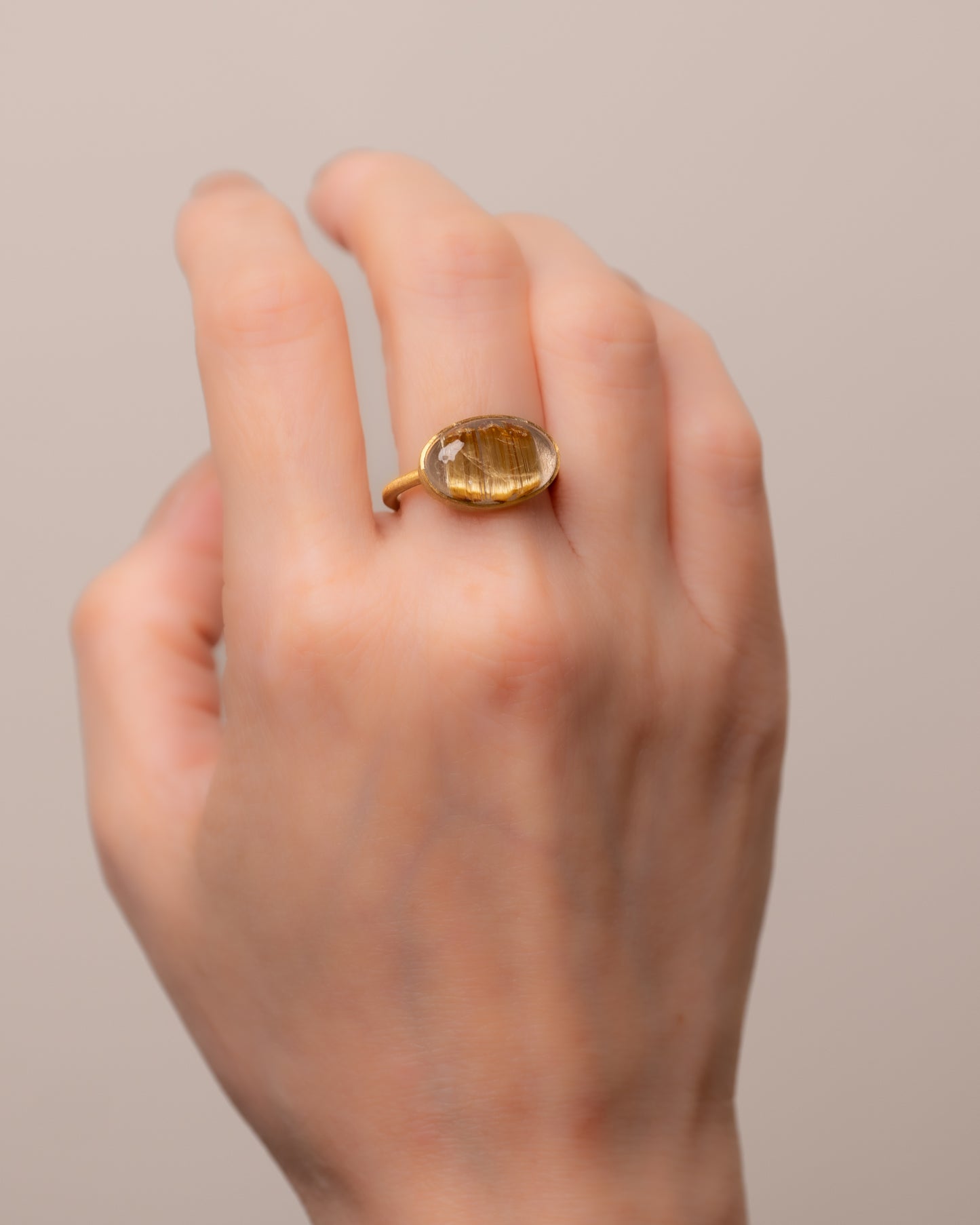 RAW-STONE RING - Rutilated Quartz -  #1401
