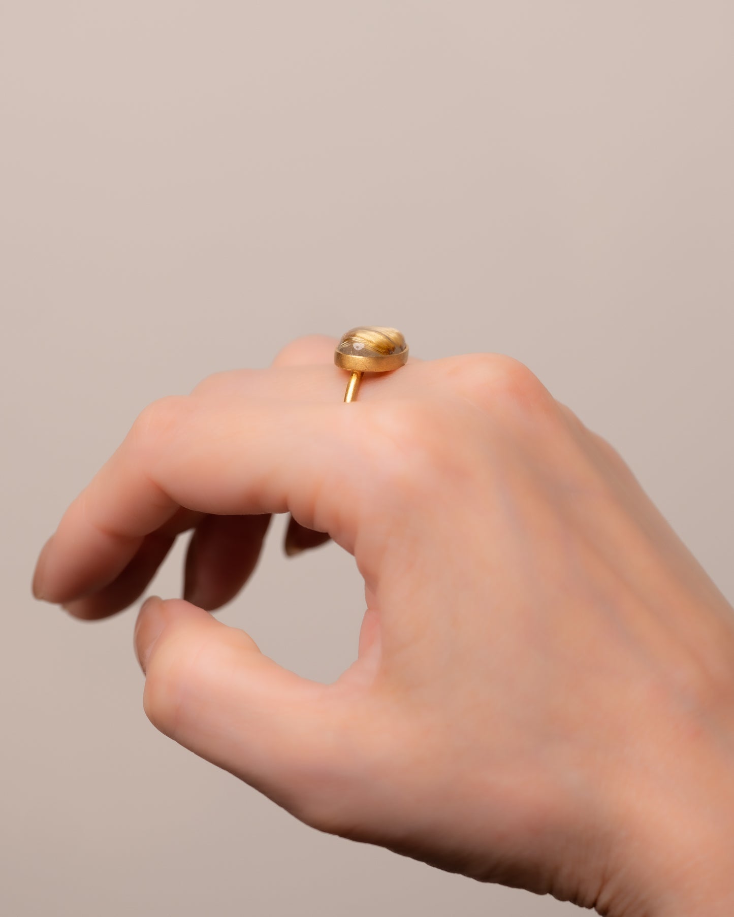 RAW-STONE RING - Rutilated Quartz -  #1401
