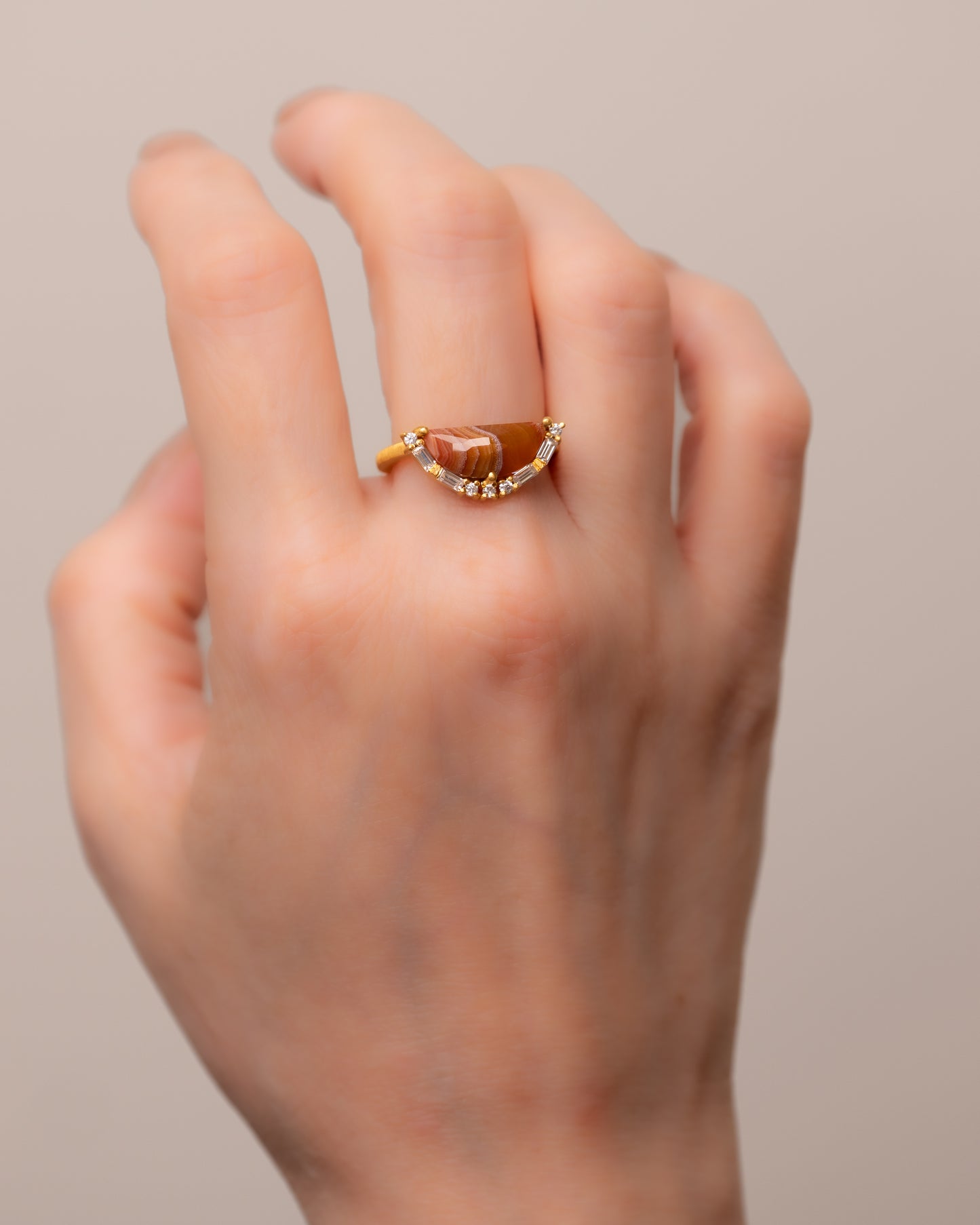 BANDED RING - Laguna Agate -  #167